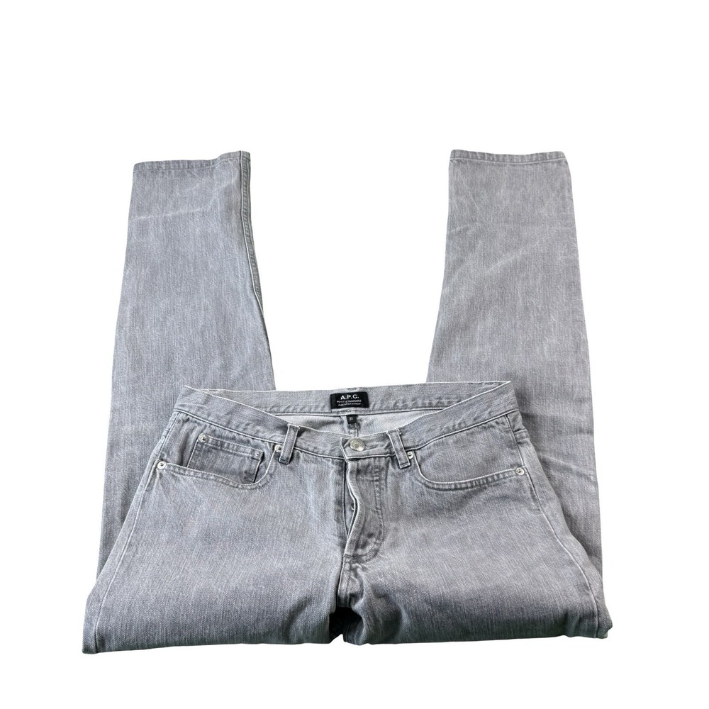A.P.C. Petit Standard Mens Mid Gray Mens Denim Jeans Size 31X31 Button Fly